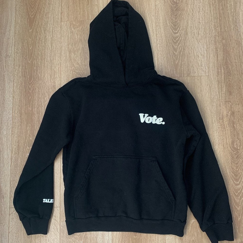 TALENTLESS Black Hoodie with White Print